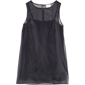 Reformation Women's Black Vina Sheer Overlay Sleeveless Mini Dress Size 12